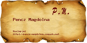Pencz Magdolna névjegykártya